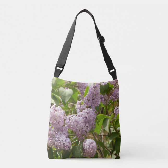 Lilac Bush Beautiful Purple Spring Flowers Crossbody Bag (Front)