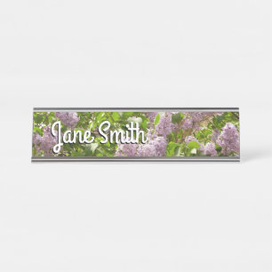 Lilac Bush Beautiful Purple Spring Flowers Desk Name Plate