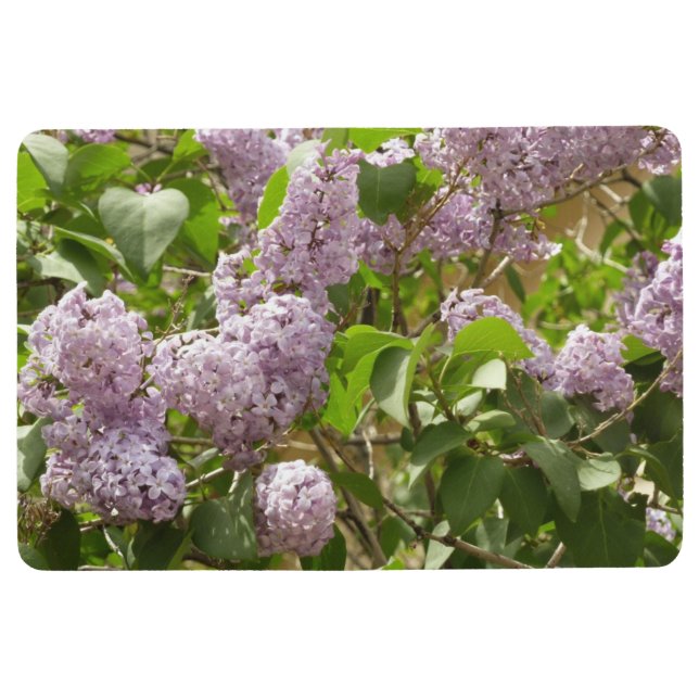 Lilac Bush Beautiful Purple Spring Flowers Floor Mat (Front)