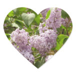 Lilac Bush Beautiful Purple Spring Flowers Heart Sticker