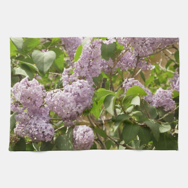Lilac Bush Beautiful Purple Spring Flowers Kitchen Towel (Horizontal)