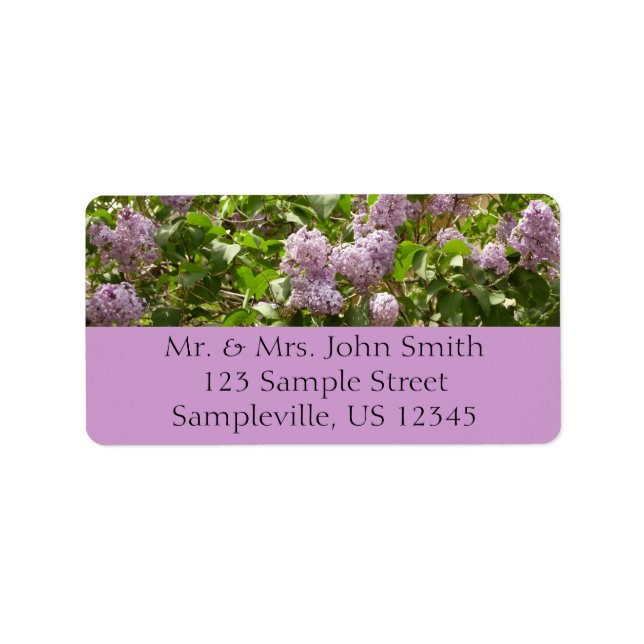 Lilac Bush Beautiful Purple Spring Flowers Label (Front)