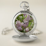 Lilac Bush Beautiful Purple Spring Flowers Pocket Watch