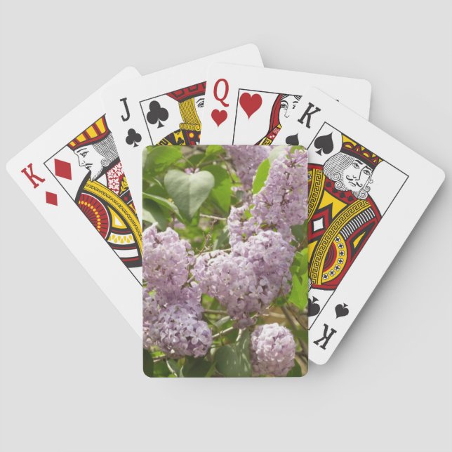 Lilac Bush Beautiful Purple Spring Flowers Poker Cards (Back)