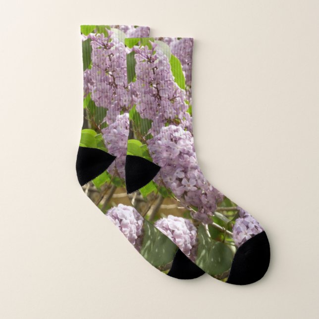 Lilac Bush Beautiful Purple Spring Flowers Socks (Pair)