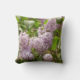 Lilac Bush Beautiful Purple Spring Flowers Throw Pillow