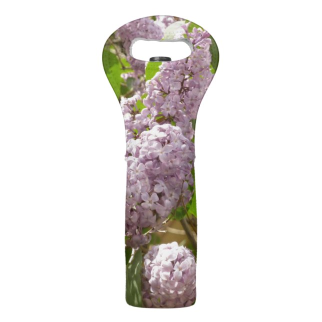 Lilac Bush Beautiful Purple Spring Flowers Wine Bag (Front)