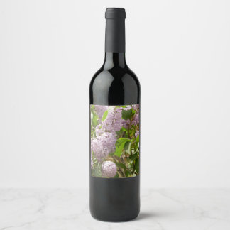 Lilac Bush Beautiful Purple Spring Flowers Wine Label