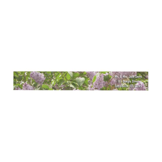 Lilac Bush Beautiful Purple Spring Flowers Wrap Around Label (Individual)