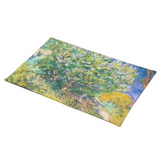 Lilac Bush by Vincent Van Gogh painting Cloth Placemat