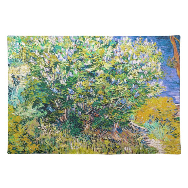 Lilac Bush by Vincent Van Gogh painting Cloth Placemat (Front)