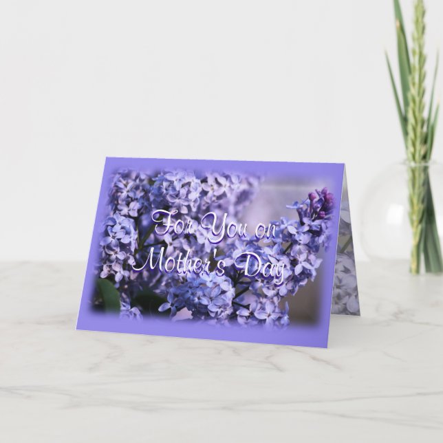 Lilac Bush in Bloom- Mother's Day- or any occasion Card (Front)