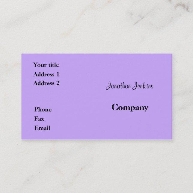 Lilac Business Card (Front)