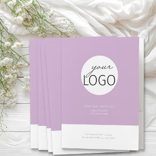 Lilac Business Logo Custom Border and Text Pocket Folder