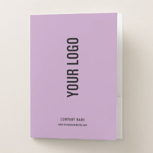 Lilac Business Presentation Folders with Logo