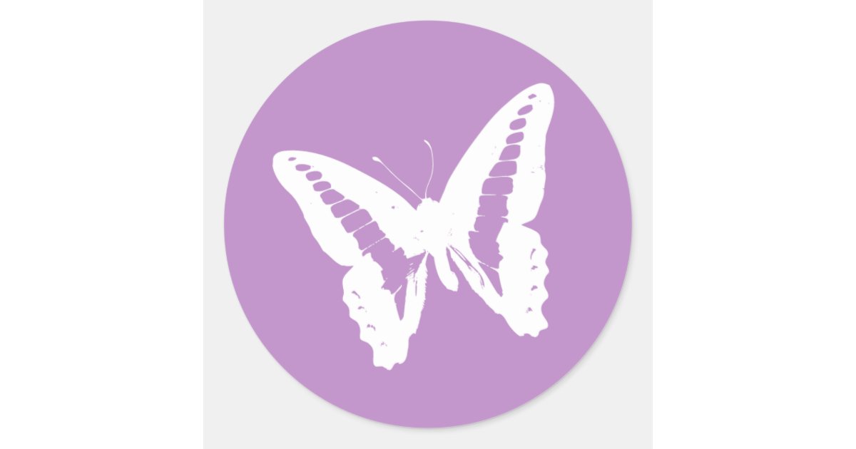 Lilac Butterfly Envelope Sticker Seal Zazzle