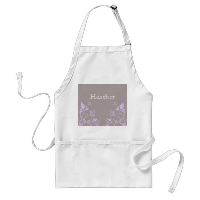 Lilac Butterfly Floral Apron (Front)