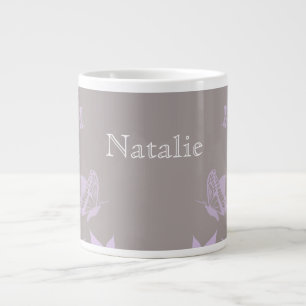 Lilac Butterfly Floral Jumbo Mug