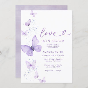 Lilac Butterfly Love In Bloom Bridal Shower Invitation