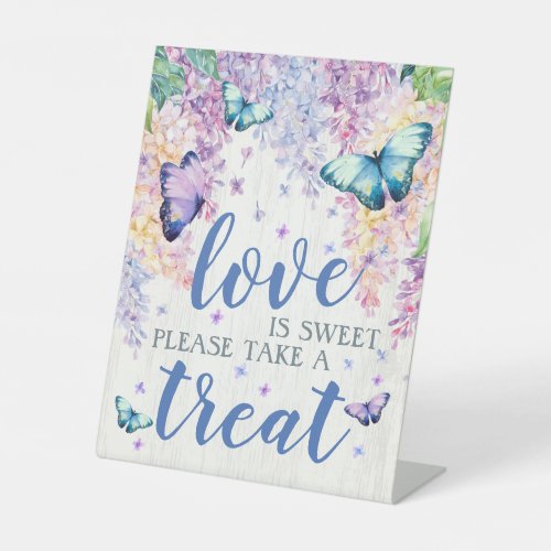 Lilac  Butterfly Love Is Sweet Pedestal Sign