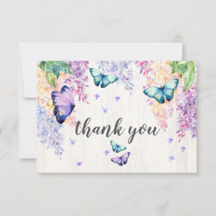 Lilac & Butterfly Thank You Card