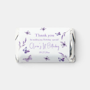Lilac Butterfly Watercolor Thank You Candy Bar Hershey's Miniatures