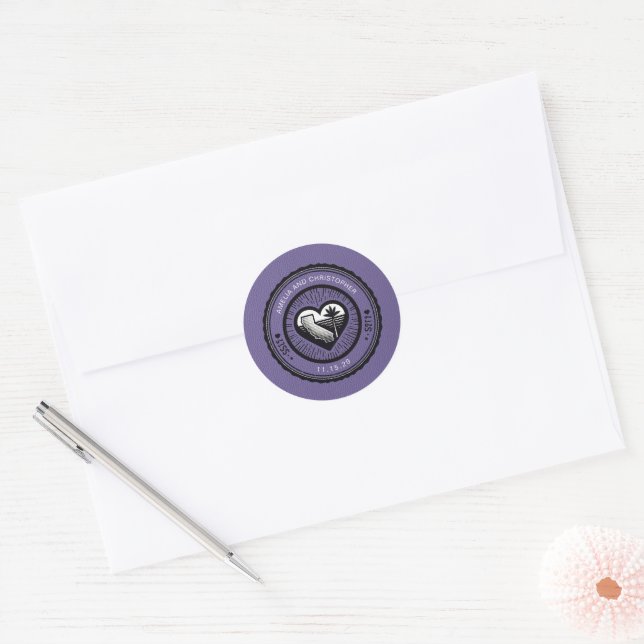 Lilac California Passport Classic Round Sticker (Envelope)