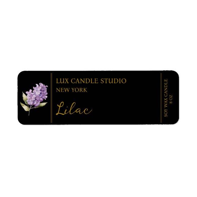Lilac Candle Label (Front)