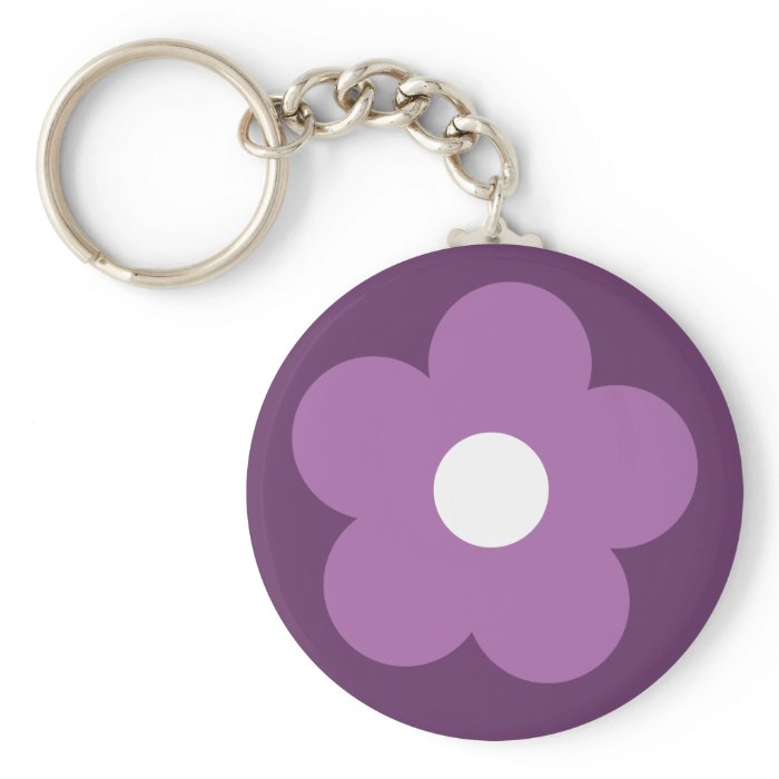 Lilac cartoon flower purple key chain