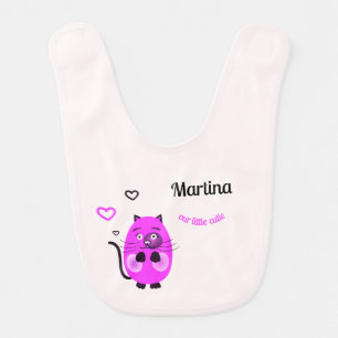 Lilac cat baby bib