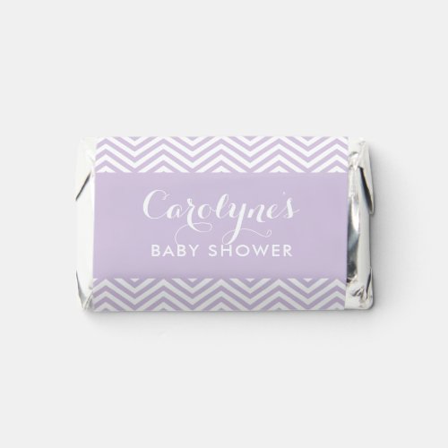 Lilac Chevron Pattern Personalized Baby Shower Hersheys Miniatures