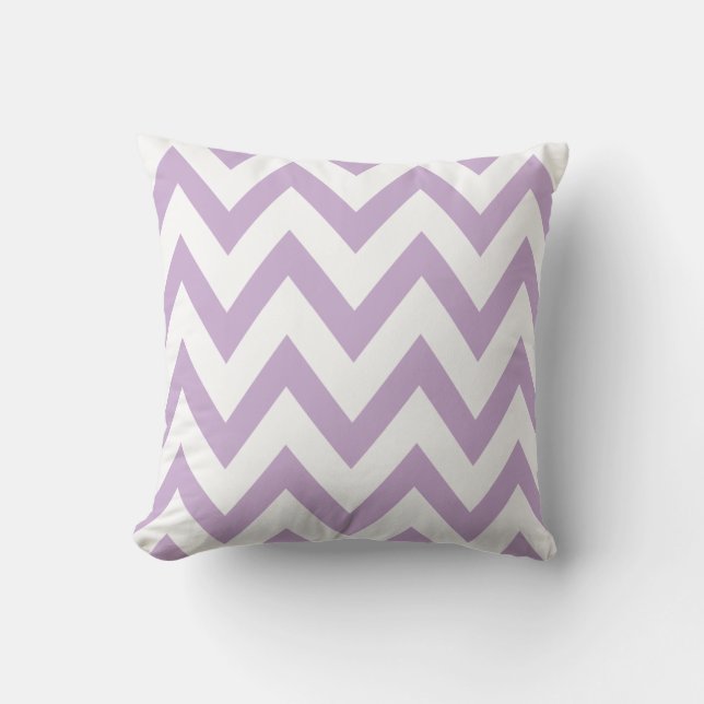 Lilac Chevron Throw Pillow (Front)