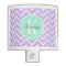 Lilac Chevron with Mint Monogram