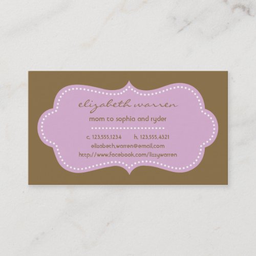 Lilac Chic Moderna Mommy Calling Card Business Cards