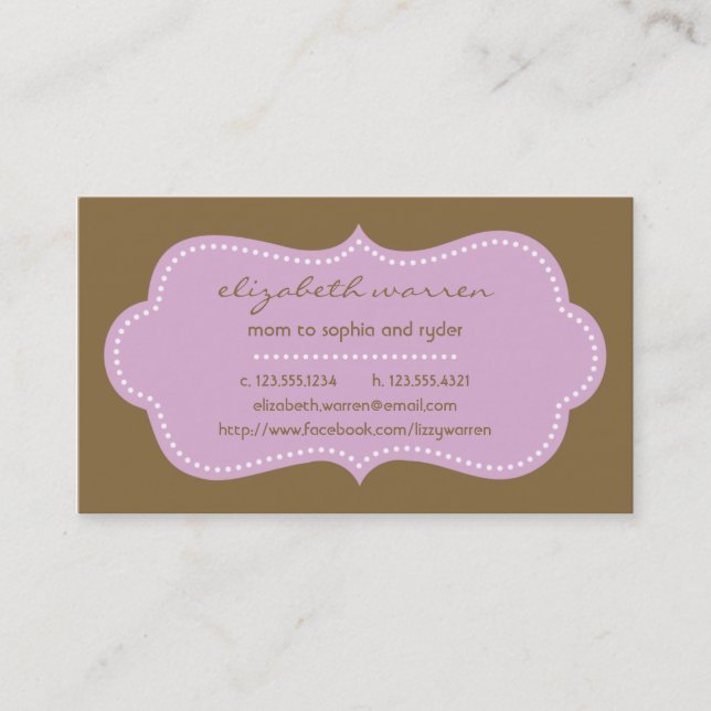 Lilac Chic Moderna Mommy Calling Card (Front)