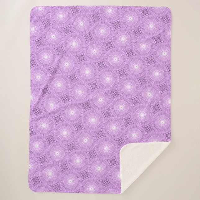 Lilac  circles pattern sherpa blanket (Front)
