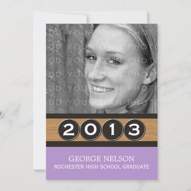 Lilac Classy Keys Graduation Invitation (Front)
