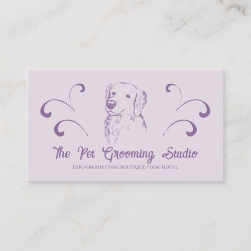 Lilac Classy Style Pet Dog Golden Retriever Business Card