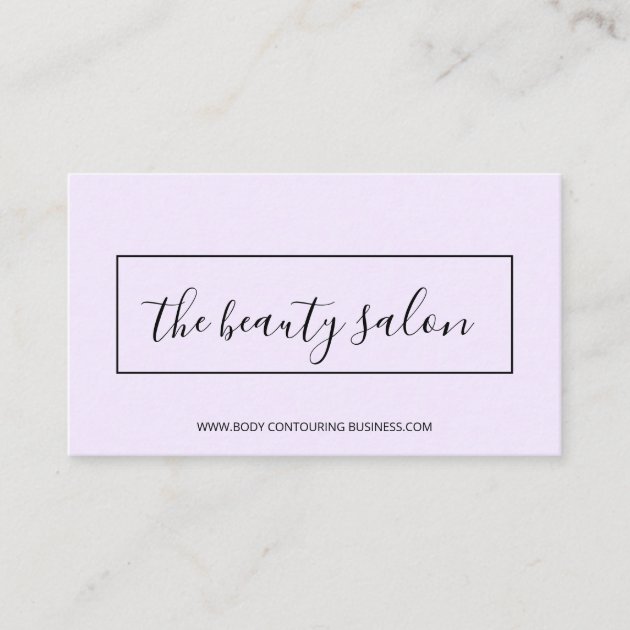 Lilac Clean Simple Design with rectangle frame Business Card