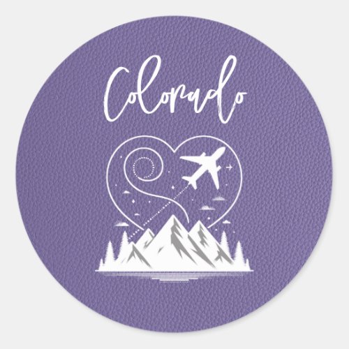 Lilac Colorado Passport  Classic Round Sticker