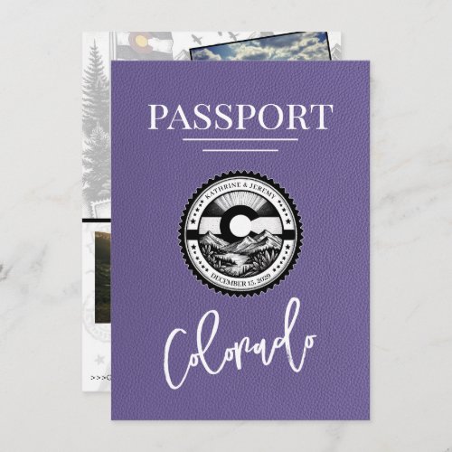 Lilac Colorado Passport Save The Date