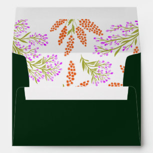 Lilac Colorful Wildflower Botanical Wedding Envelope