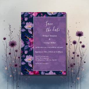 lilac colorful wildflower greenery wedding invitation