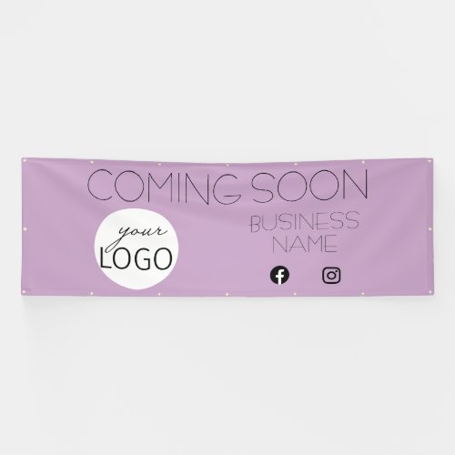 Lilac Coming Soon Business Logo Promotional Large Banner