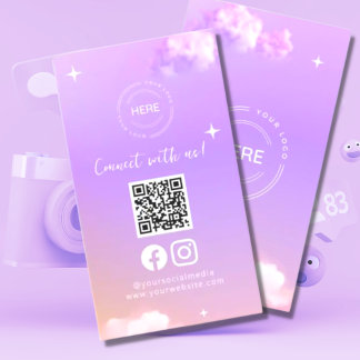 Lilac Connect With Us Social Media QR Code Business Card