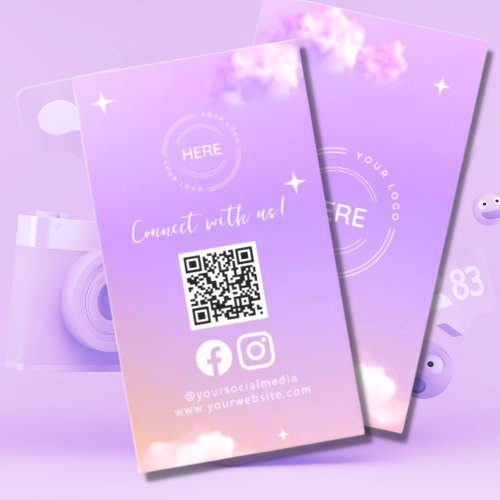 Lilac Connect With Us Social Media QR Code Business Card