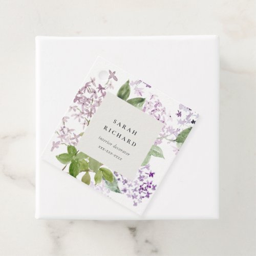 Lilac Cottage Garden Floral Bunch Business Favor Tags