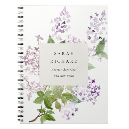 Lilac Cottage Garden Floral Bunch Business Notebook