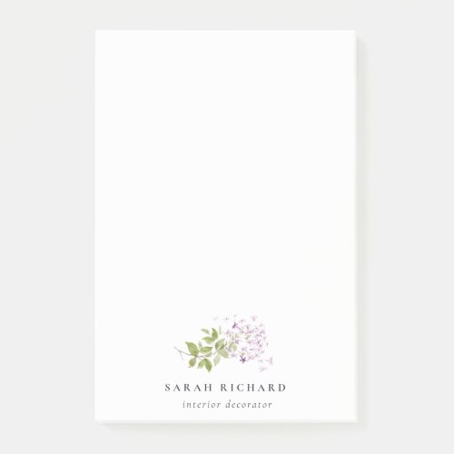 Lilac Cottage Garden Watercolor Floral Bunch  Post_it Notes