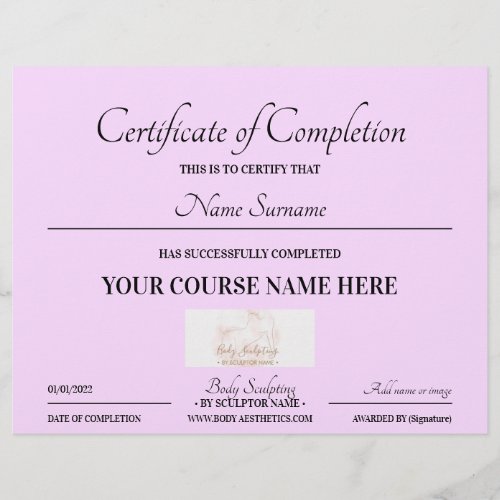 Lilac course online certificate of completion